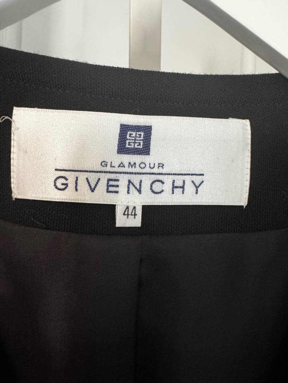 Givenchy Vintage Black Jacket Vest with Button and Gold Logo Accent, Side Slits - Picture 4 of 6